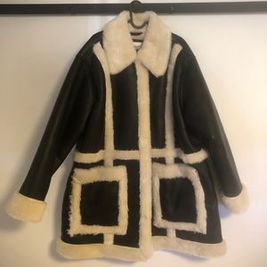 Abercrombie & Fitch Faux Leather and Sherling Jacket